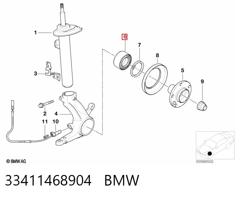 33411468904 BMW Подшипник ступицы передней и задней