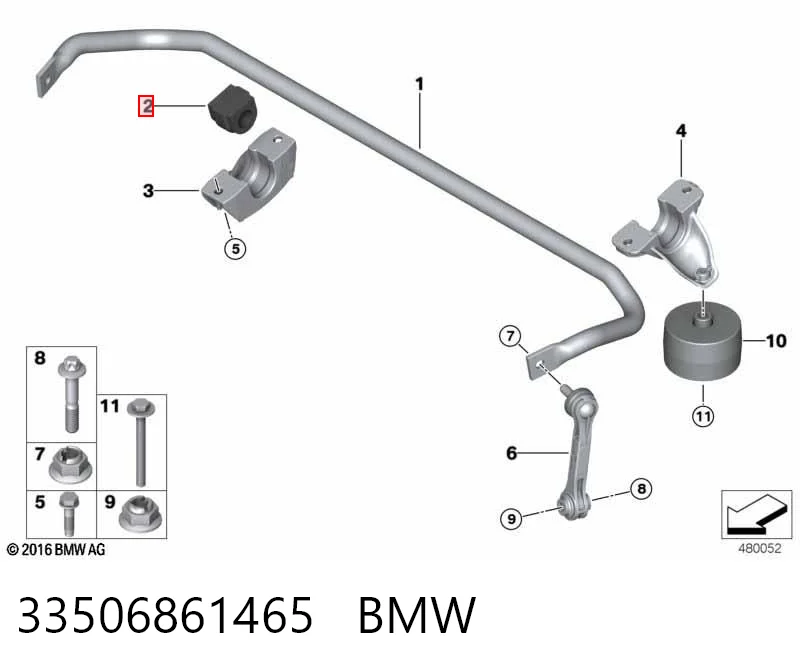 33506861465 BMW Прокладка стабильзатора заднего