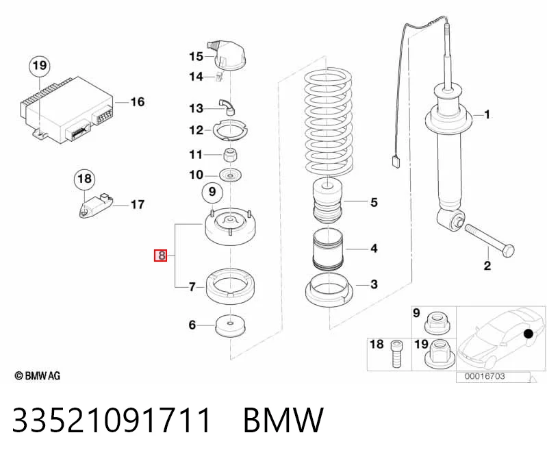 Купить 12224418 Bilstein Опора амортизатора заднего
