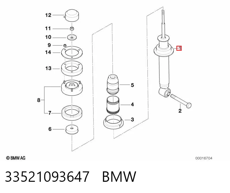 Амортизатор задний BMW 33521093647