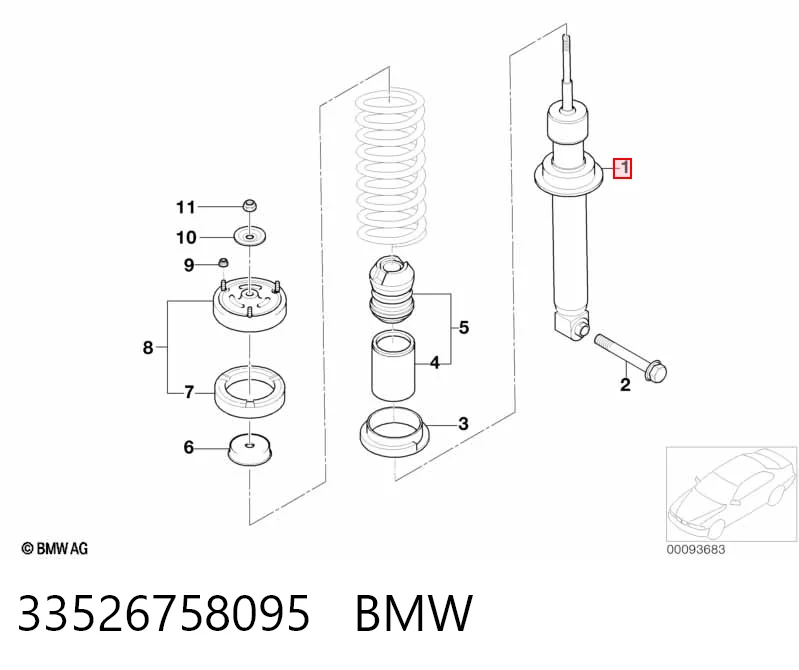 Амортизатор задний BMW 33526758095