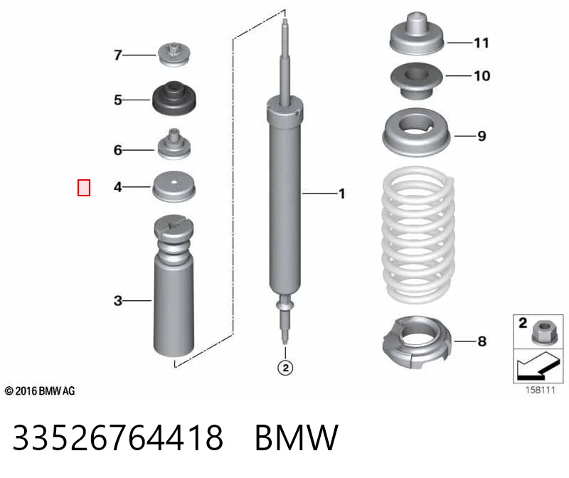 33526764418 BMW Проставка пружины задней, верхняя