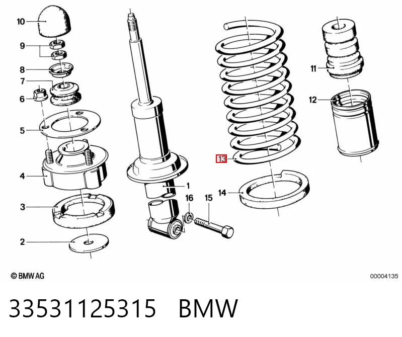 Пружина подвески задняя на BMW 5  E28