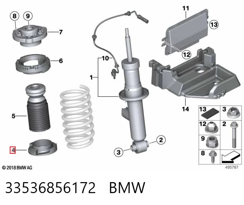 33536856172 BMW Проставка (резиновое кольцо) пружины задней нижняя
