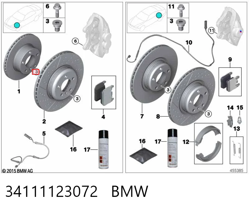 34111123072 BMW Болт тормозного диска