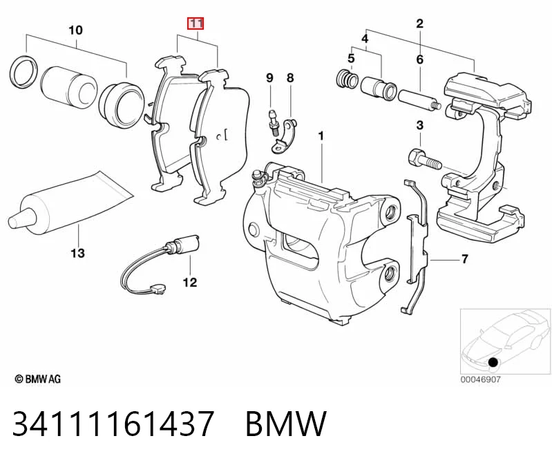34111161437 BMW Колодки передние