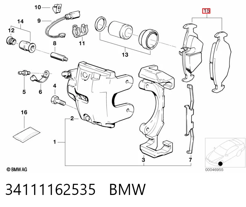34111162535 BMW Колодки передние