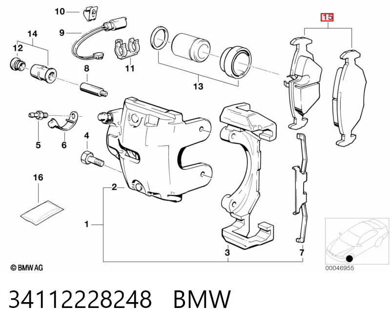 34112228248 BMW Колодки передние
