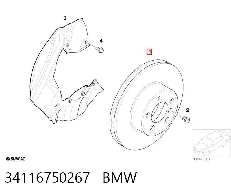 34116750267 BMW Диск тормозной передний