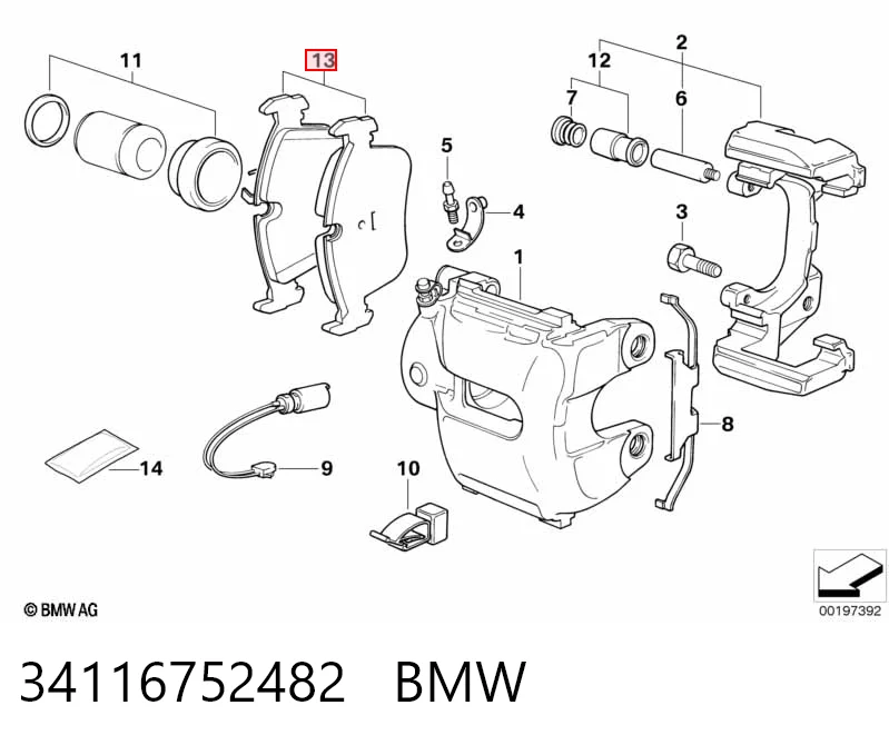 34116752482 BMW Колодки передние