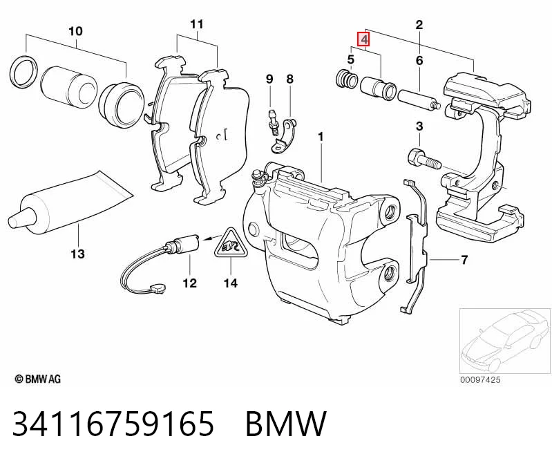 Купить Ремкомплект переднего суппорта Ауди А8 D3 4E2, 4E8