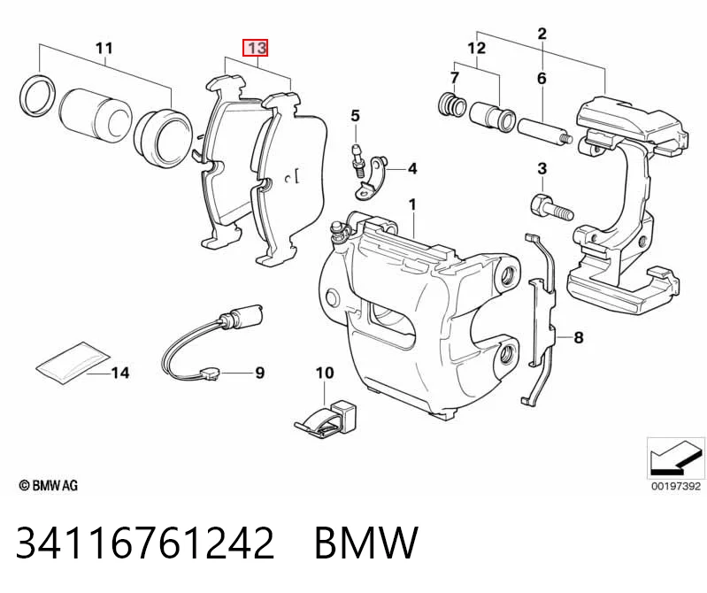 34116761242 BMW Колодки передние