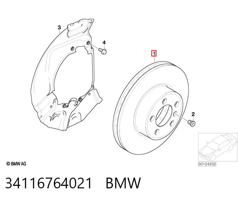 34116764021 BMW Диск тормозной передний
