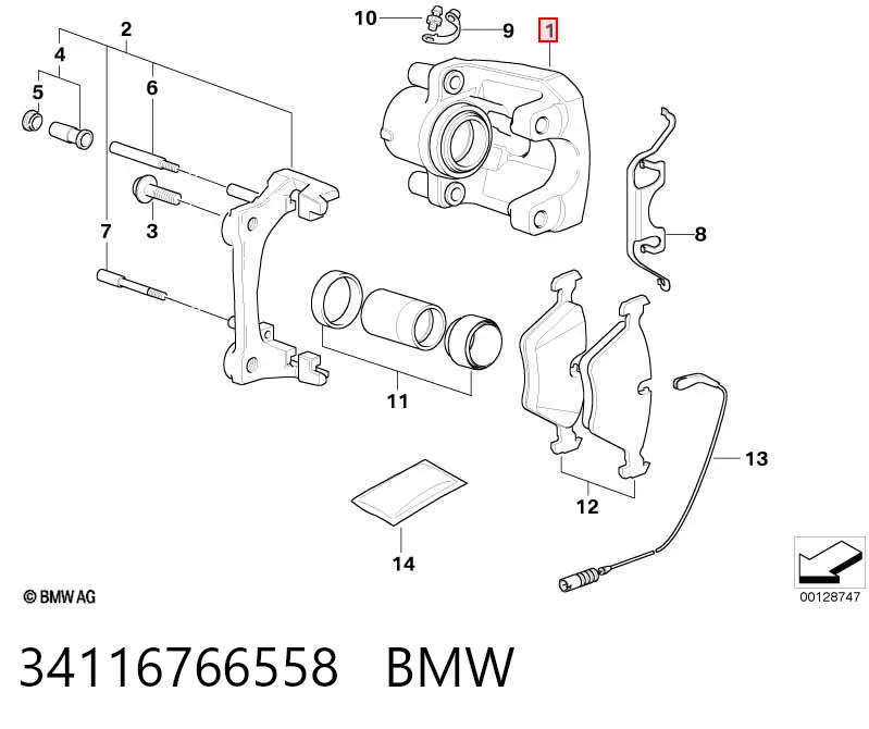Тормозной суппорт правый задний BMW 3 седан (E36) (1990 - 1998) цена, от 132.02 USD