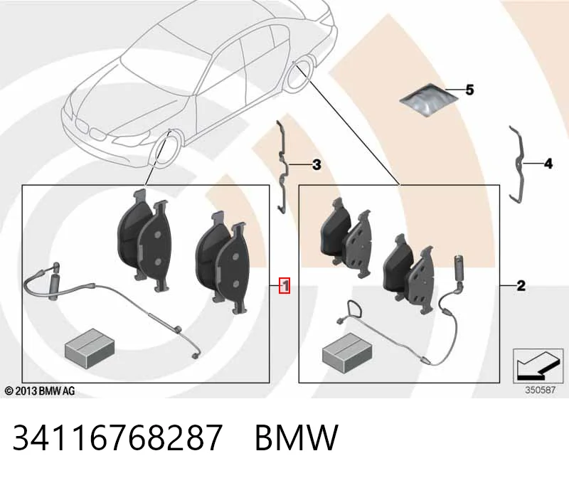 34116768287 BMW Колодки передние