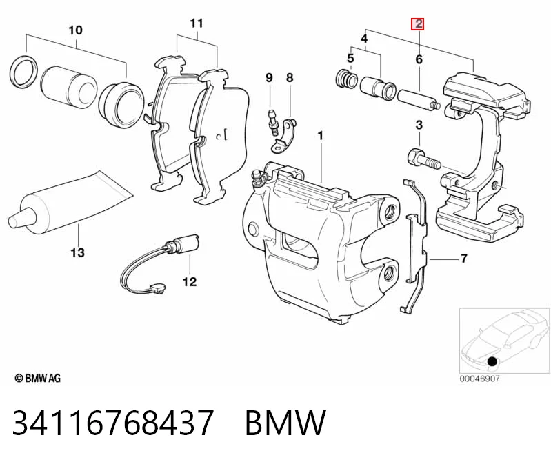 Скоба суппорта переднего на BMW X5  E53