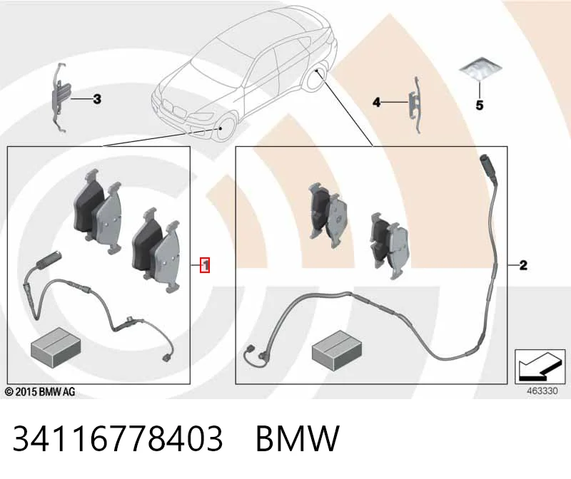 Колодки тормозные передние дисковые BMW 34116778403