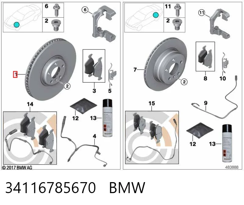 34116785670 BMW Диск тормозной передний