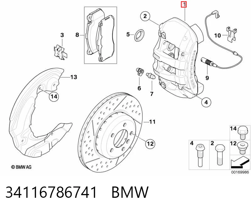 Тормозной суппорт задний левый на BMW 3  E92