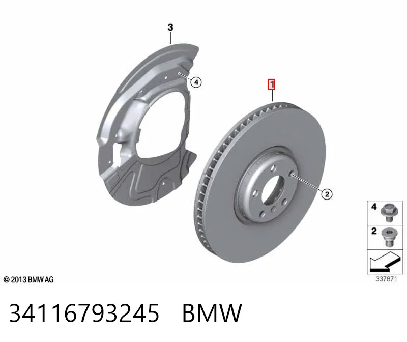 34116793245 BMW Диск тормозной передний