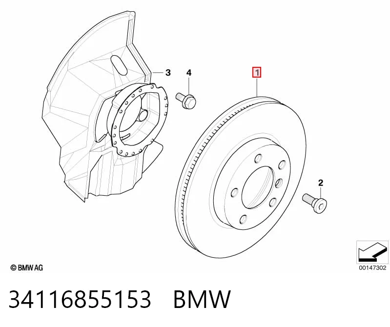 34116855153 BMW Диск тормозной передний