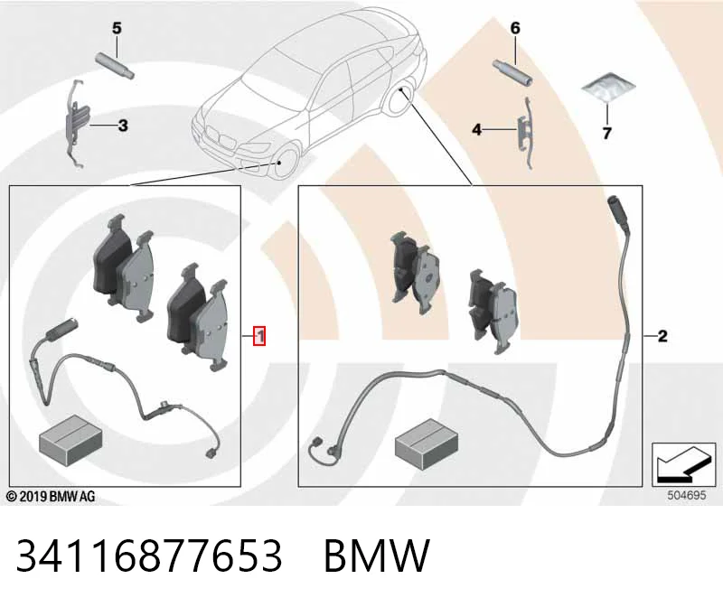 34116877653 BMW Колодки передние