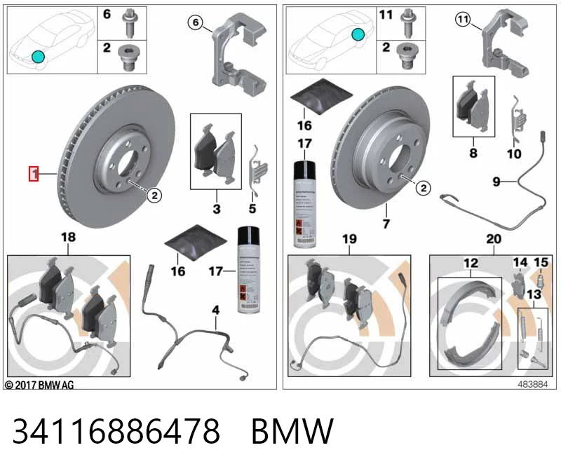 34116886478 BMW Диск тормозной передний