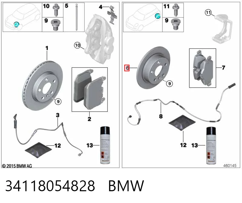 34118054828 BMW Дисковый тормоз