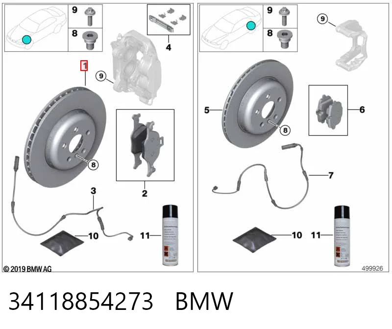 34118854273 BMW Диск тормозной передний