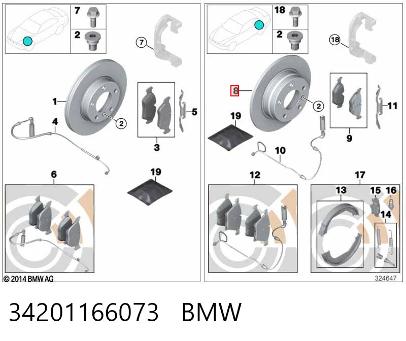 34201166073 BMW Дисковый тормоз