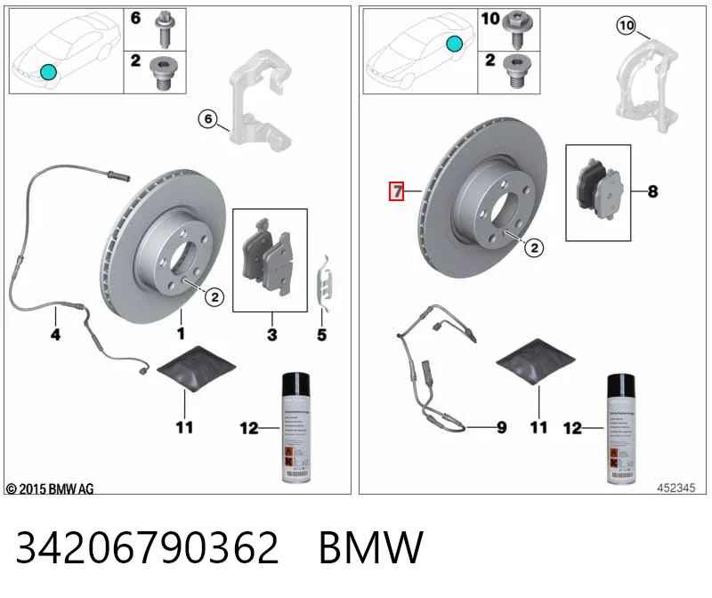 34206790362 BMW Дисковый тормоз