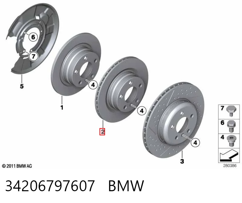 34206797607 BMW Дисковый тормоз