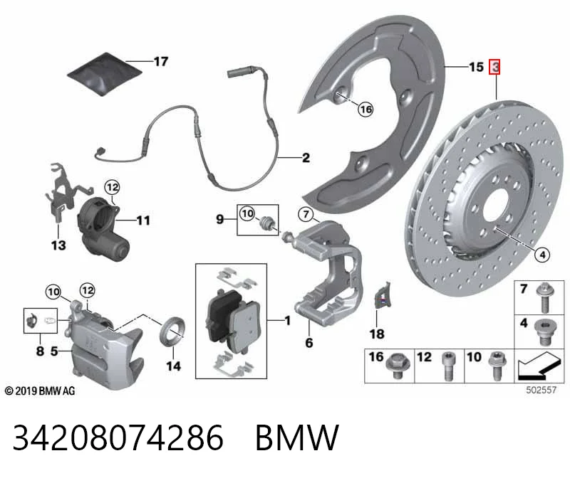 34208074286 BMW Диск тормозной передний