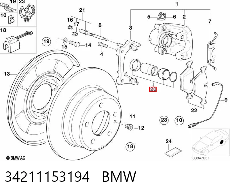 Ремкомплект заднего тормозного суппорта на Volvo 440 K 445