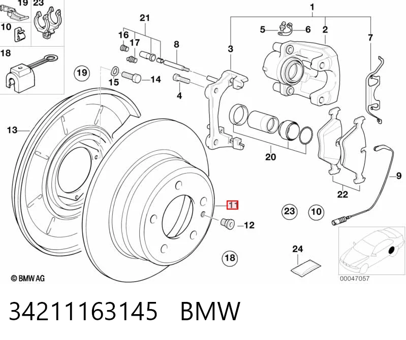 Дисковый тормоз на BMW 3  E30