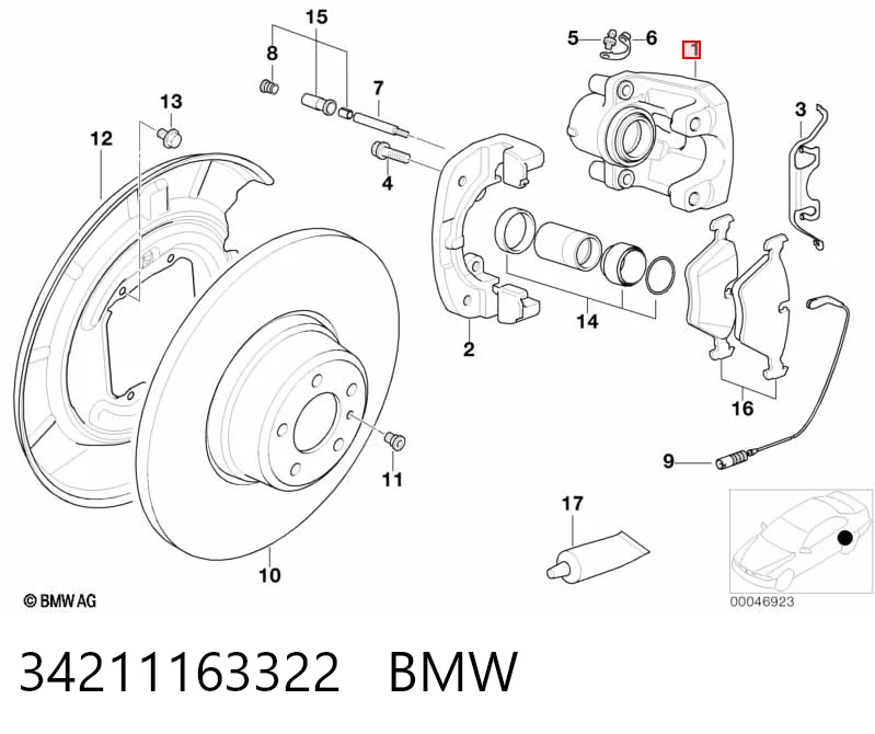  Суппорт задний правый BMW 7 
