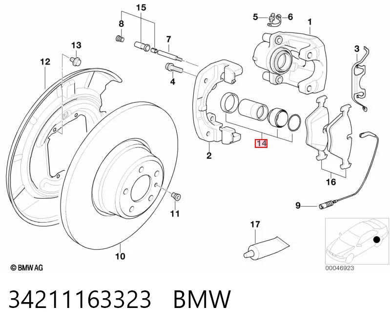 Ремкомплект заднего тормозного суппорта на BMW 7  E38