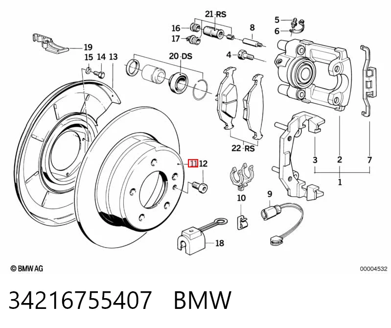 34216755407 BMW Дисковый тормоз