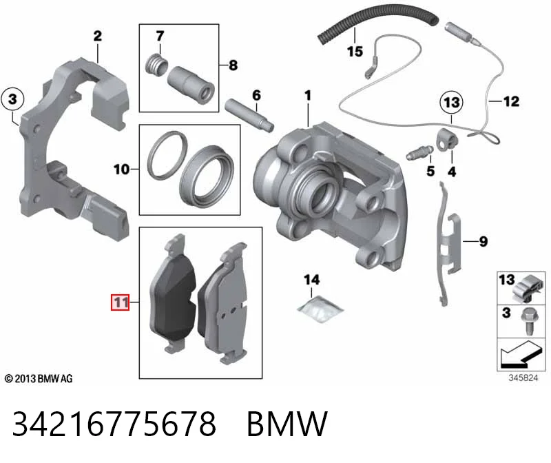 34216775678 BMW Колодки тормозные дисковые комплект