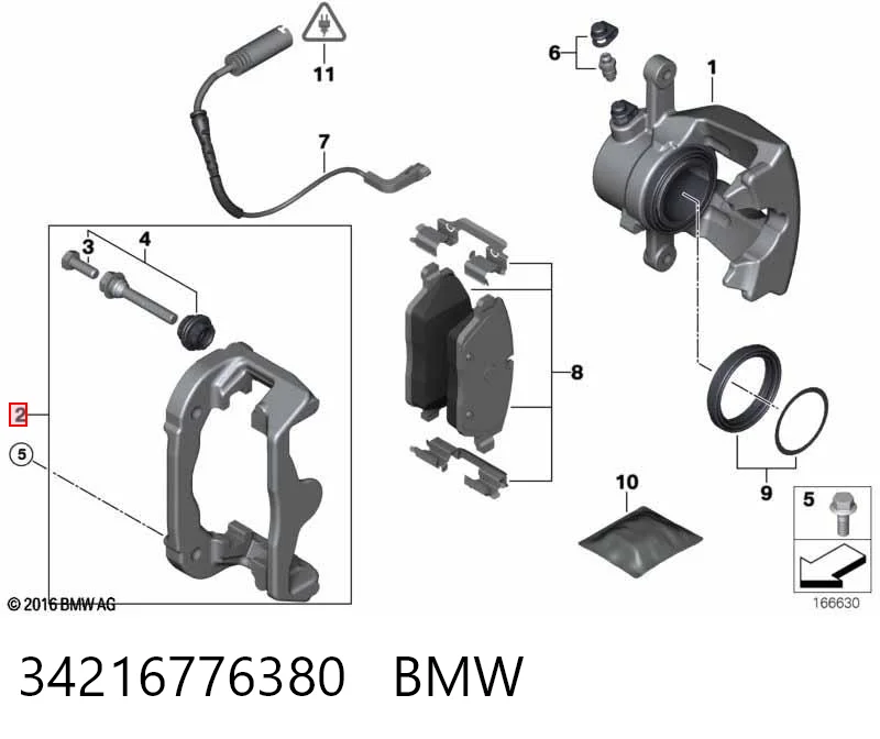Скоба тормозного суппорта заднего BMW 1 хэтчбек (E81) (2006 - 2012) цена, от 65.25 USD