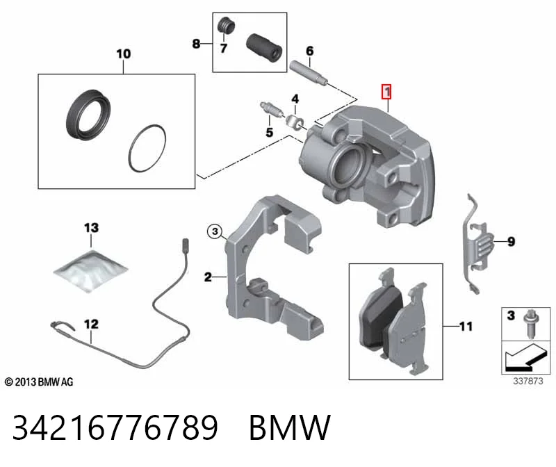 Задний левый суппорт BMW X6 внедорожник (E71) (2008 - 2014) цена, от 29.69 USD