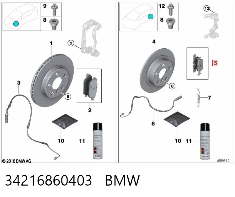 34216860403 BMW Колодки тормозные дисковые комплект