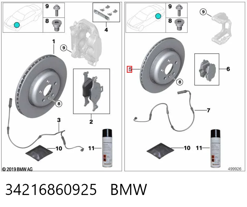 34216860925 BMW Дисковый тормоз