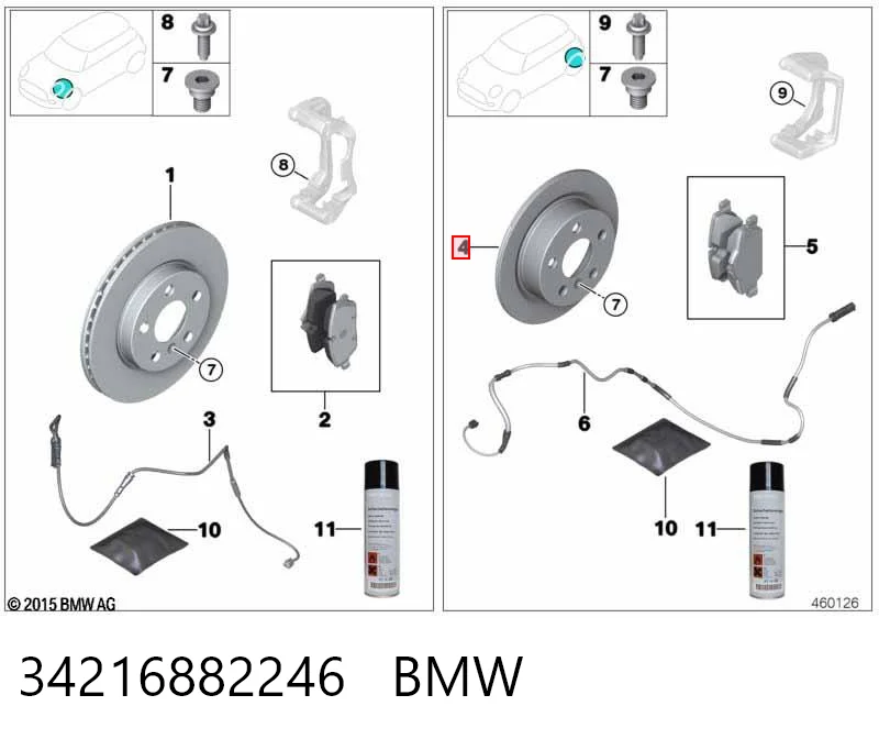 34216882246 BMW Дисковый тормоз