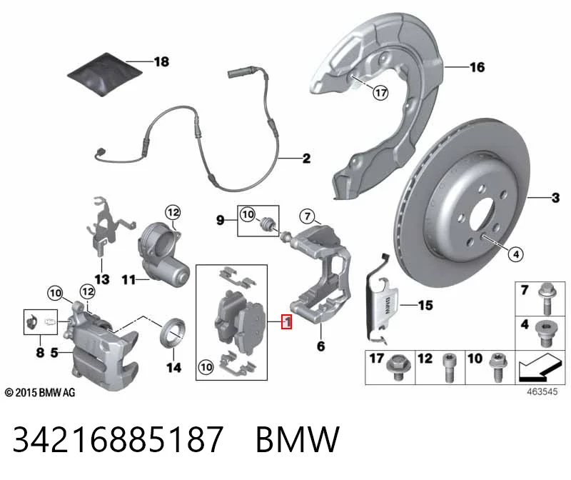 34216885187 BMW Колодки тормозные дисковые комплект