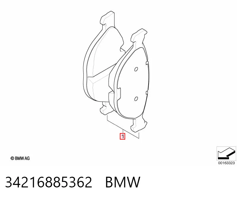 34216885362 BMW Колодки тормозные дисковые комплект