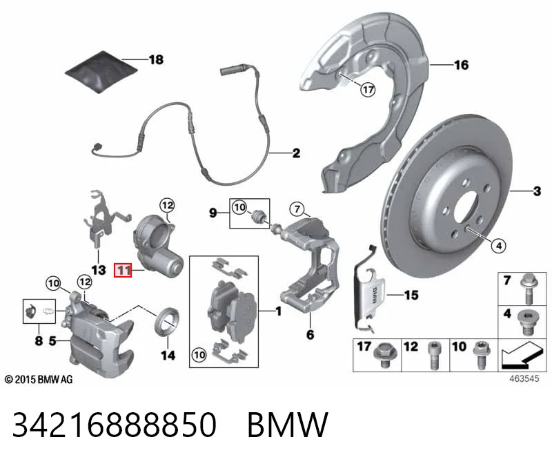 34216888850 BMW Электропривод ручного тормоза