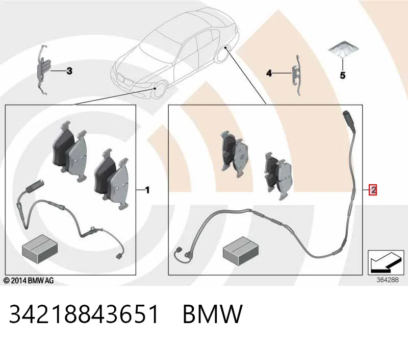 34218843651 BMW Колодки тормозные дисковые комплект