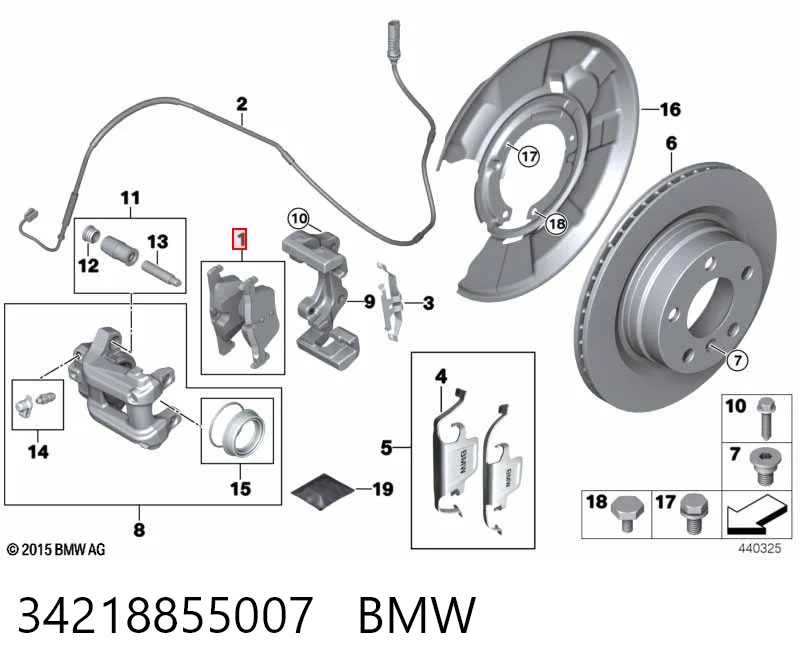 34218855007 BMW Колодки тормозные дисковые комплект