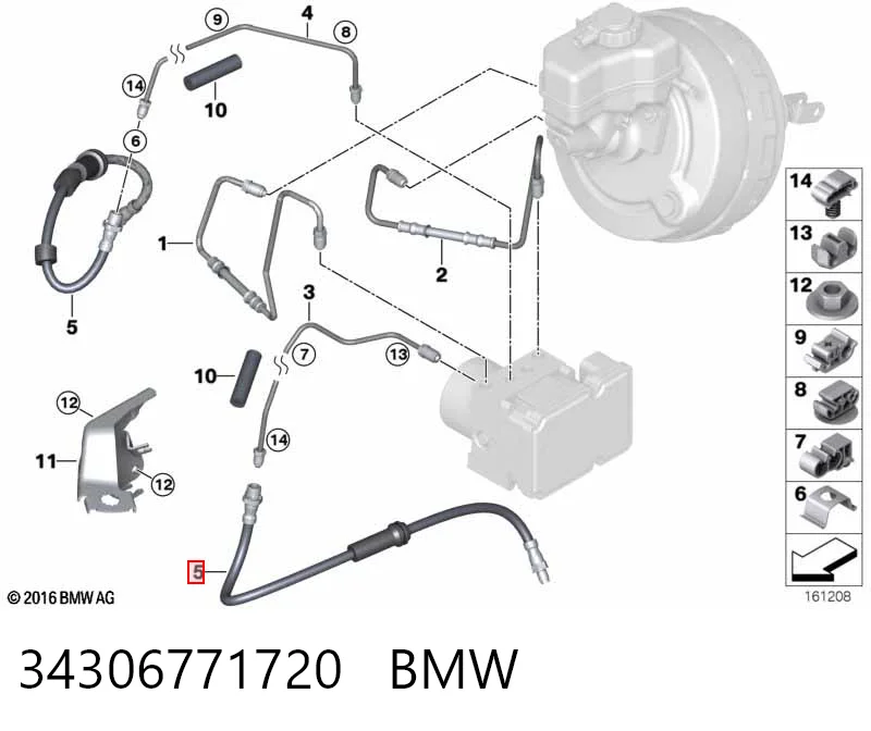34306771720 BMW Гибкая тормозная трубка передняя